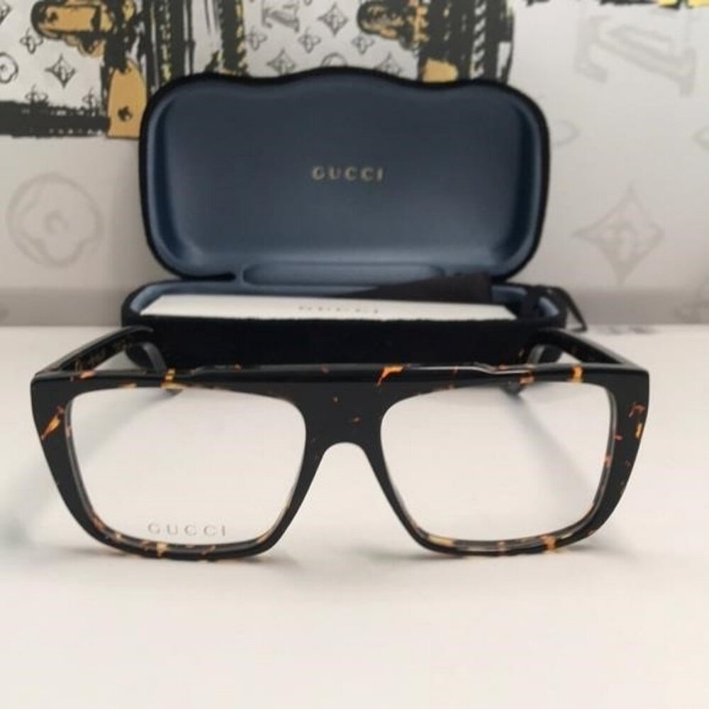 New Authentic Gucci Tortoiseshell Square Glasses GG1040o 002 - Picture 8 of 14